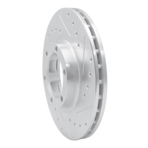 Audi S6 Brake Rotor (1) - Rear Right - R1 Concepts - Drilled & Slotted - Silver - `07-`11